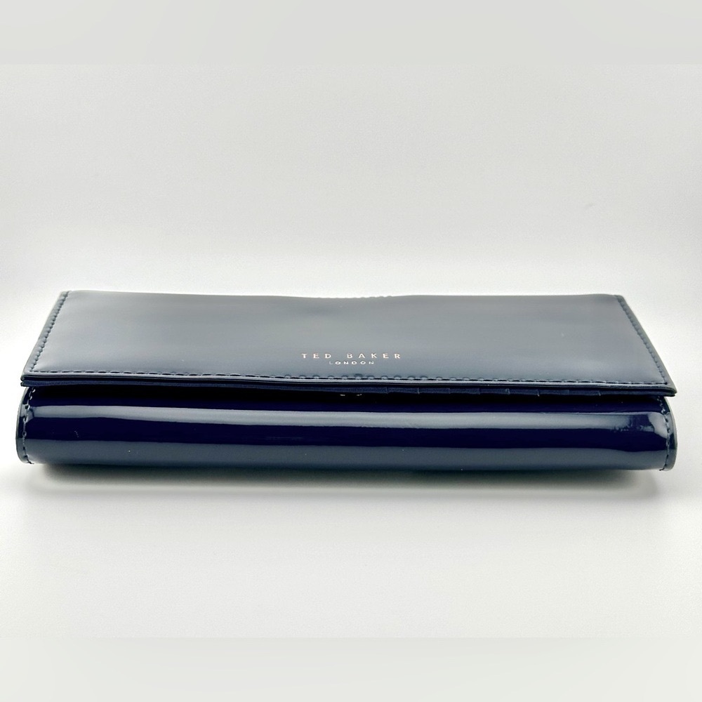 Ted Baker Navy Patent Leather Clutch Wallet - Picture 5 of 16